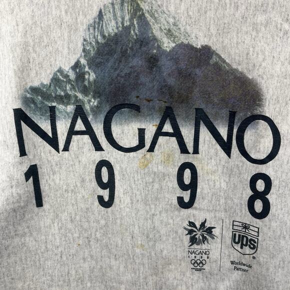 Vintage 90’s Nagano Japan 1998 Olympics Sweatshirt Large Boxy Pullover Crewneck - Picture 2 of 11